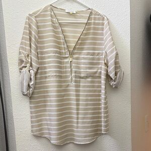 Calvin Klein Beige Striped Blouse